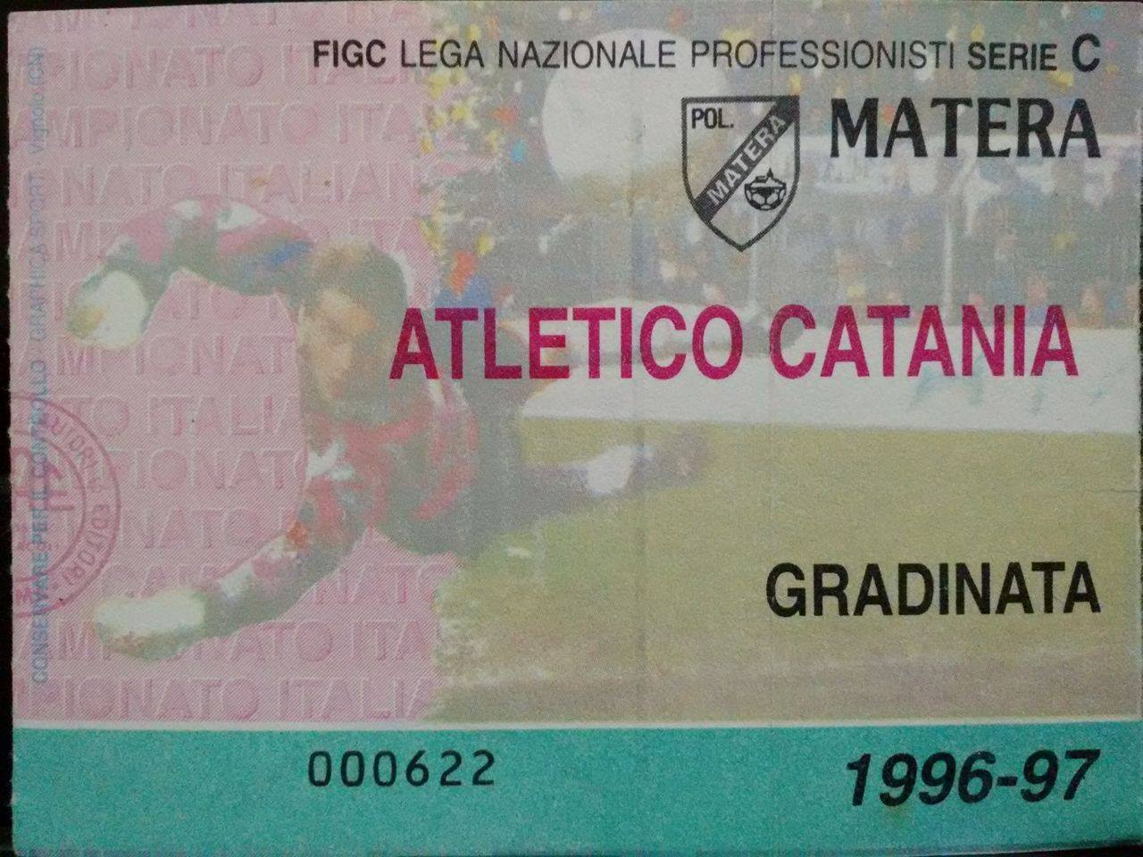 biglietto matera-catania 1996-97