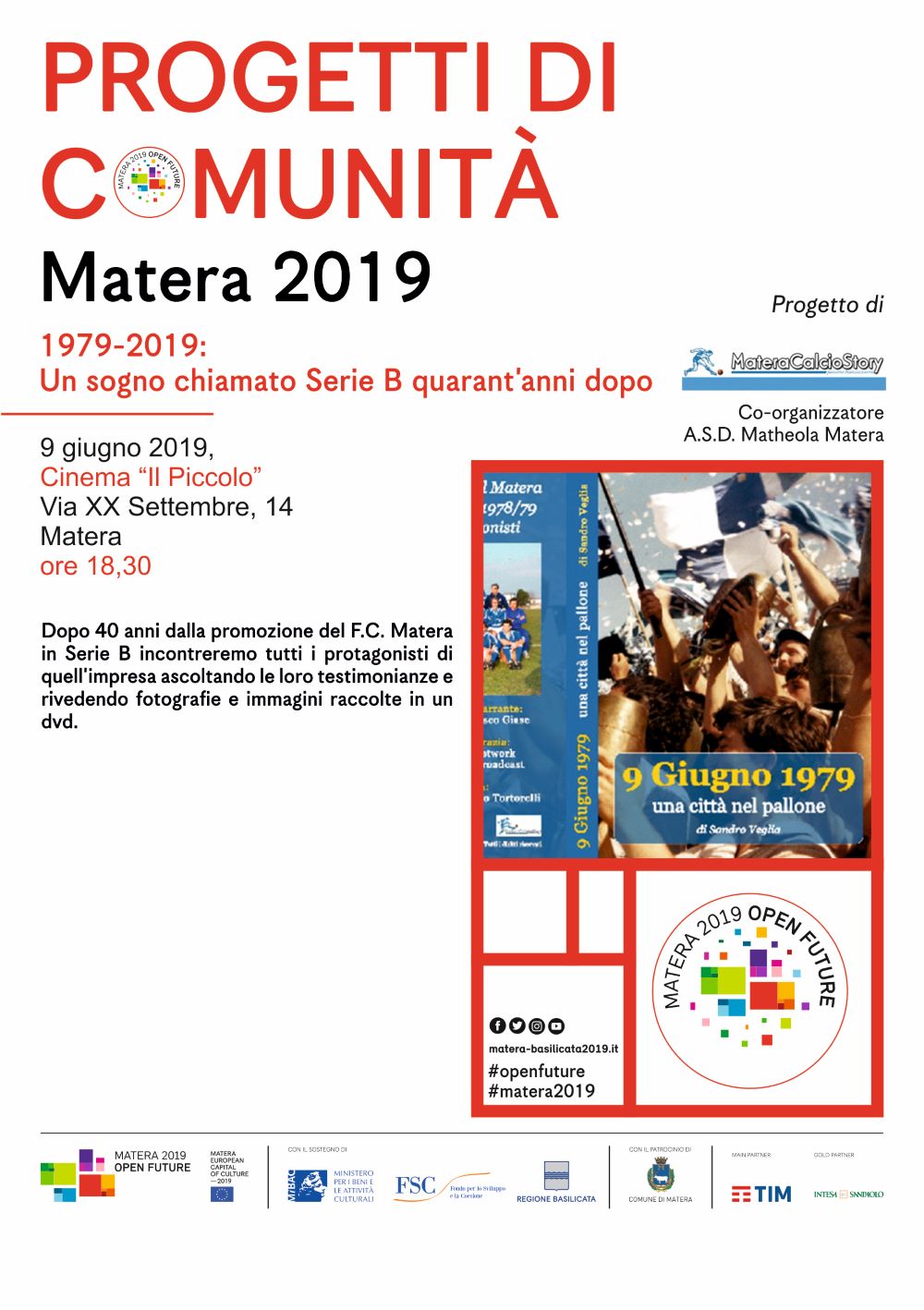 Progetti di Comunita Flyer Matera Calcio Story