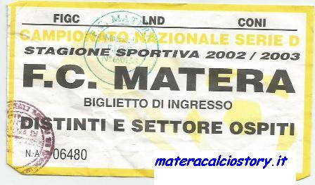 biglietto fc matera 0203