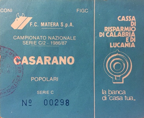 biglietto matera-casarano 1986-87