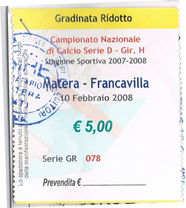 biglietto matera-francavilla 2007-08