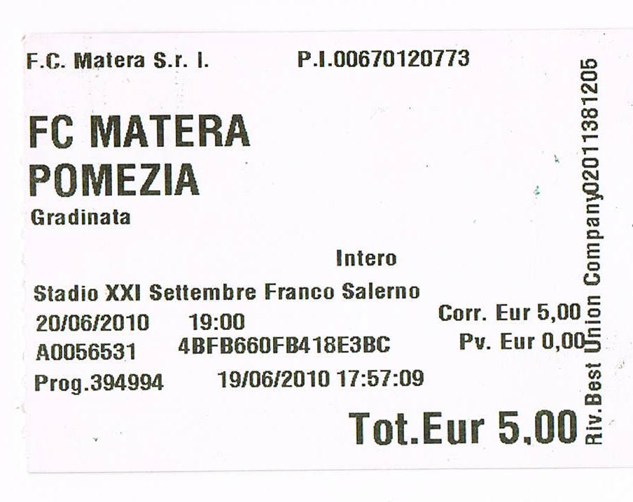 biglietto matera-pomezia 2009-10
