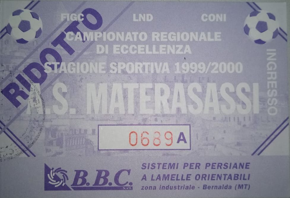 biglietto materasassi 1999-00