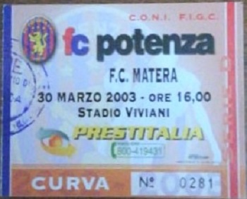 biglietto potenza-matera 2002-03