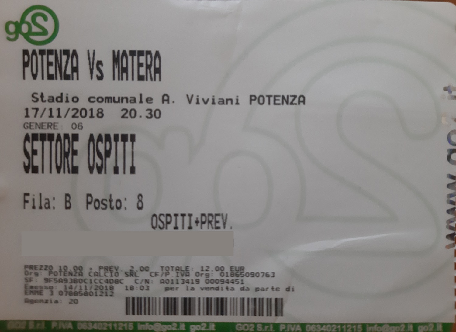 biglietto potenza-matera 2018-19