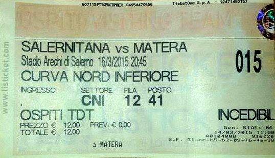 biglietto salernitana-matera 2014-15