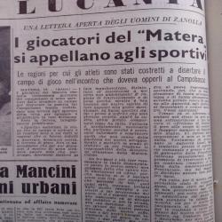 Corsi e ricorsi storici: lettera aperta dei calciatori del Matera agli sportivi materani - 16 gennaio 1958